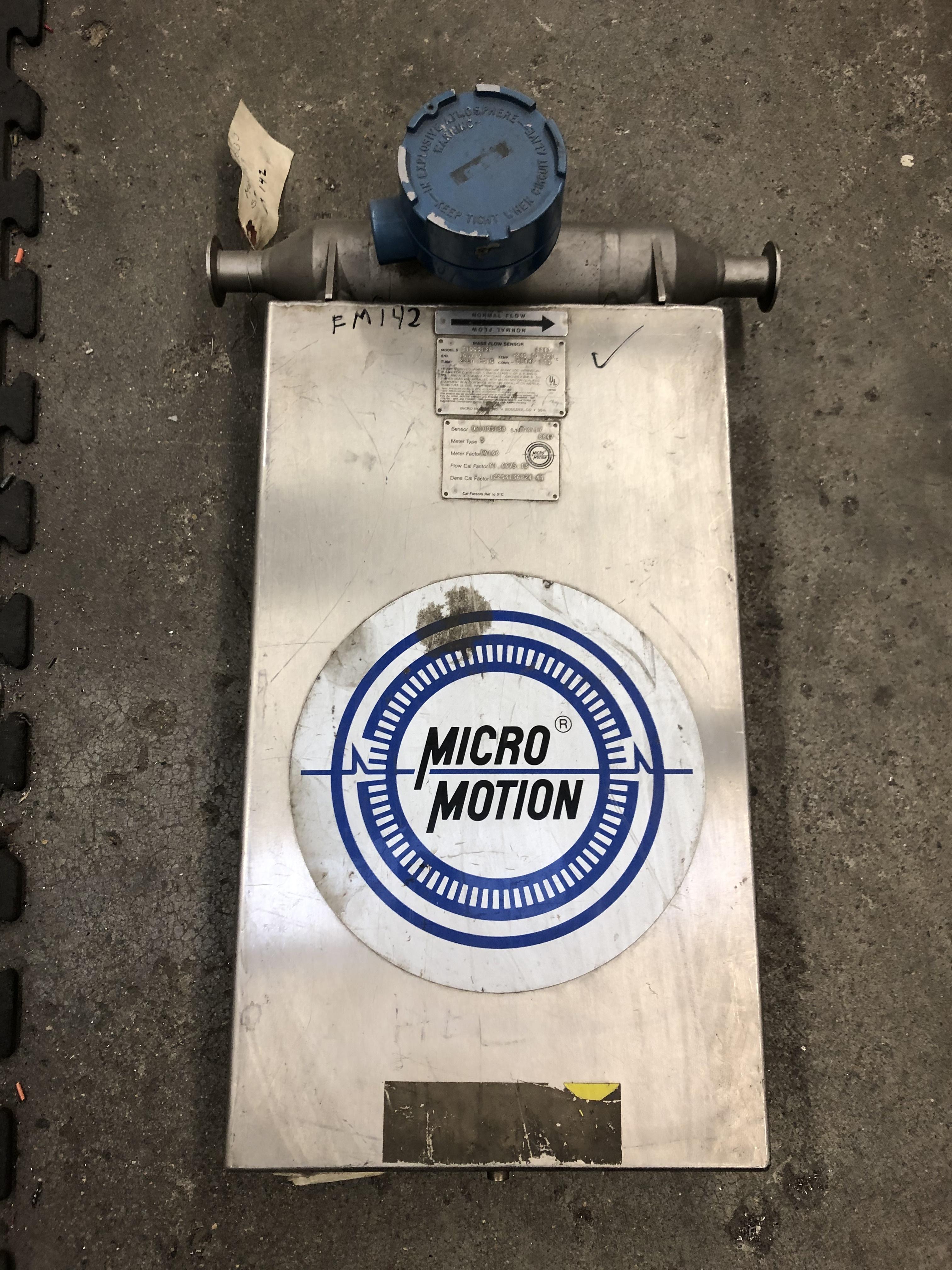 Used MICRO MOTION D100S-HY-CLAMP FTG FLOW METER FM-144