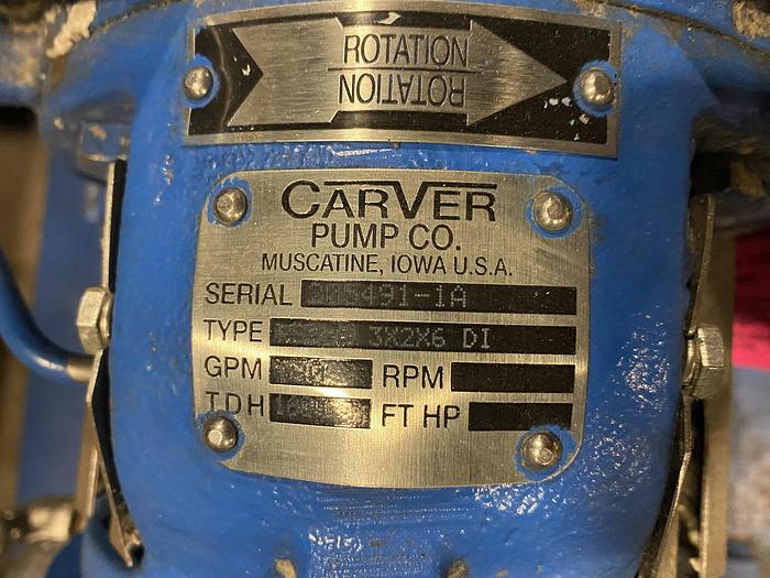 Used CARVER PUMP TYPE RS9B 3 X2X6 PUMP W/ 150 HP MOTOR