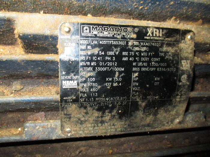 Used SULTZER PT33-4C 460 VOLT SULFITE PUMP 100HP