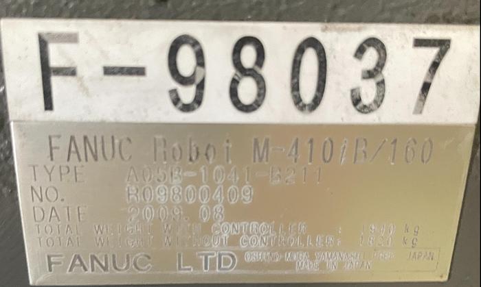 Used FANUC M410iB/160 PALLETIZING ROBOT WITH R30iA CONTROLLER