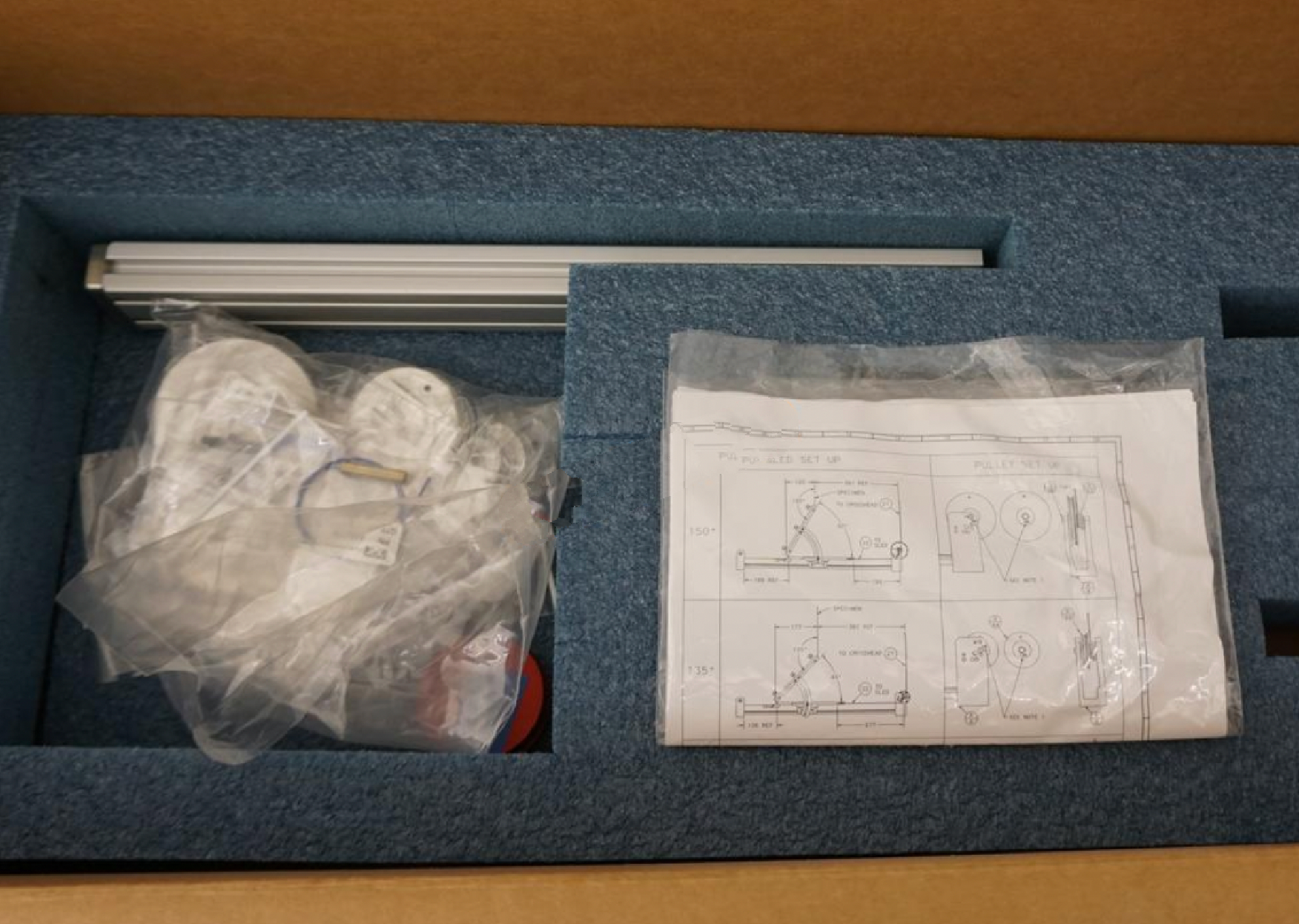 Used Instron 2820-036 variable angle peel test fixture- NEW UNUSED