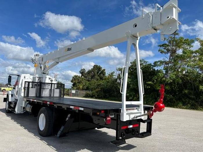 Used Altec AC-18 18 Ton Crane on 2008 International 7300 Reg Cab Flatbed Truck - C57532