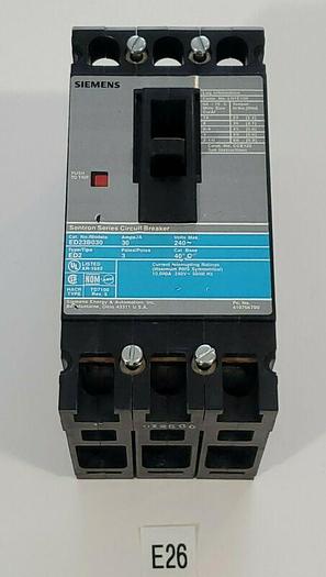 Used *PREOWNED* Siemens ED23B030 30 Amp 3 Pole ED2 Circuit Breaker + Warranty!