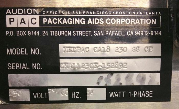 Used PAC Medpac GA18 Heavy Duty Bag Sealer