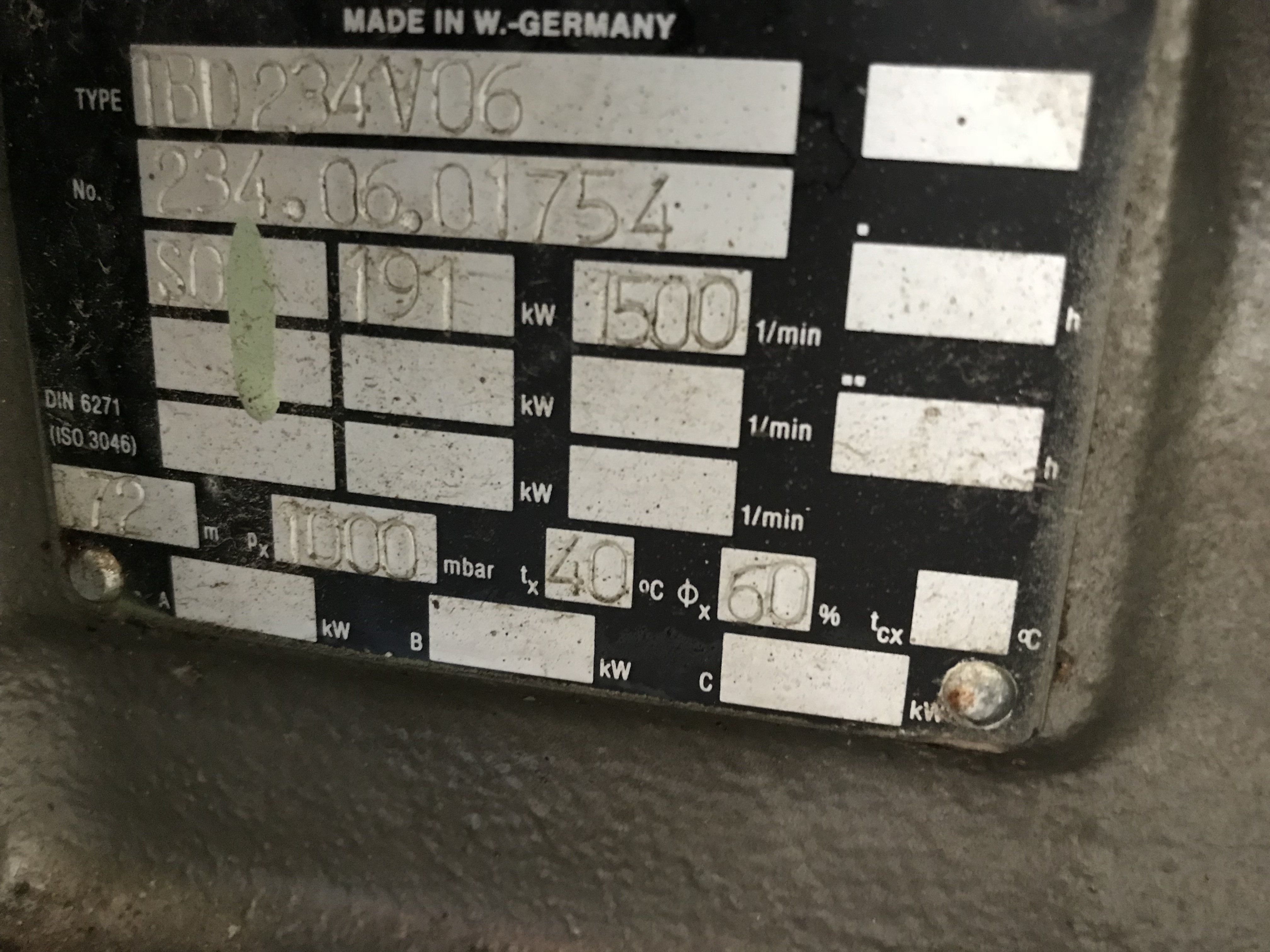 Used 1988 MWM TBD 234-V6 / A.VAN KAICK GEN.SET 250 KVA