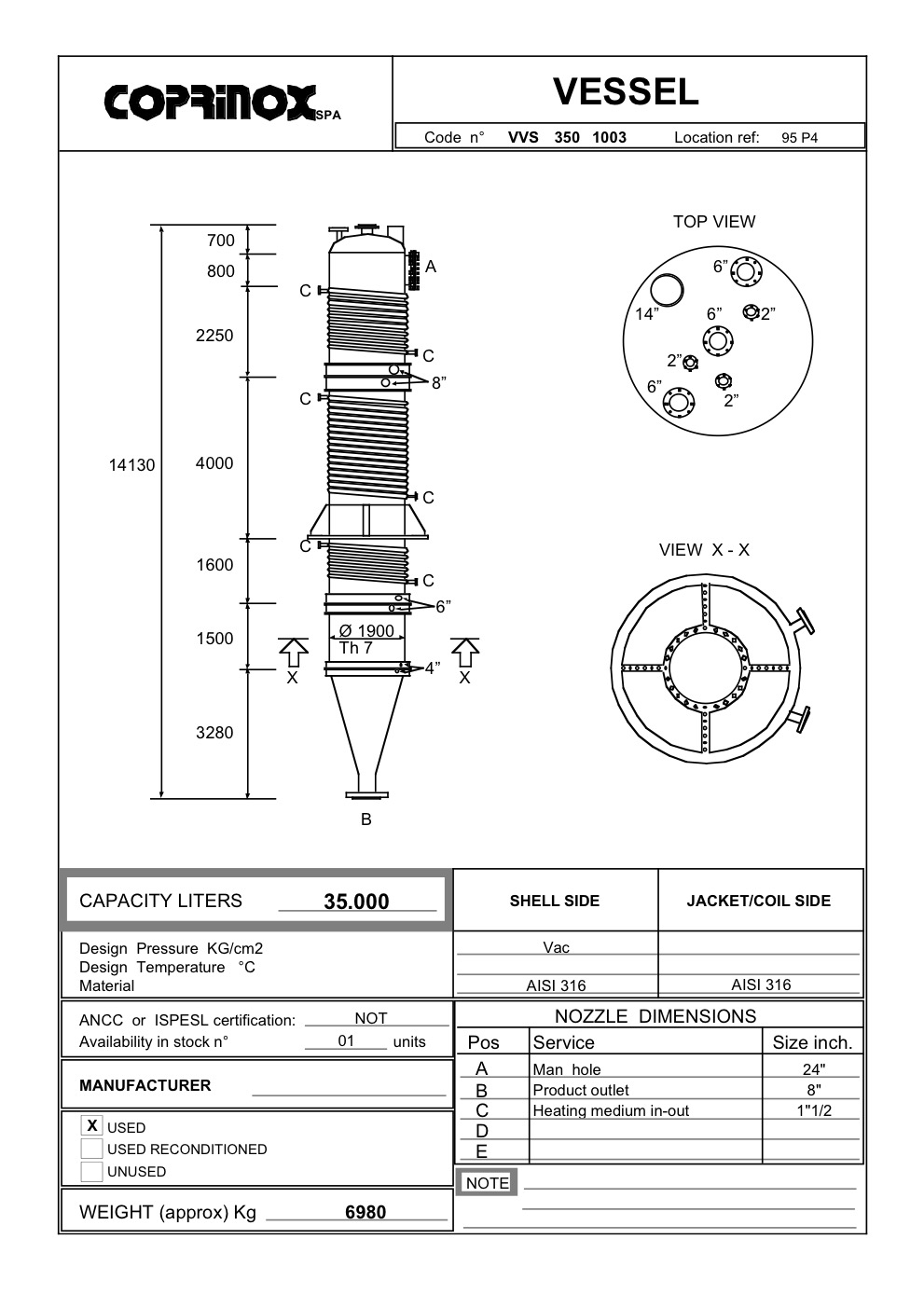 Käytetyt Serbatoio da 35000 Litri