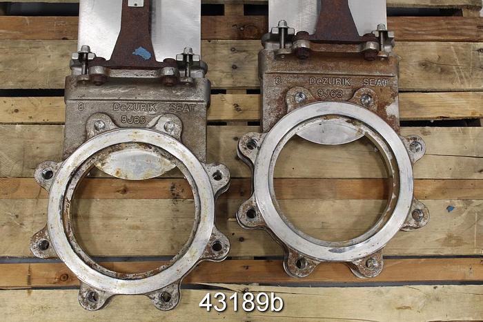Used Dezurik 8" Hand Operated Knife Gate Valve #43189