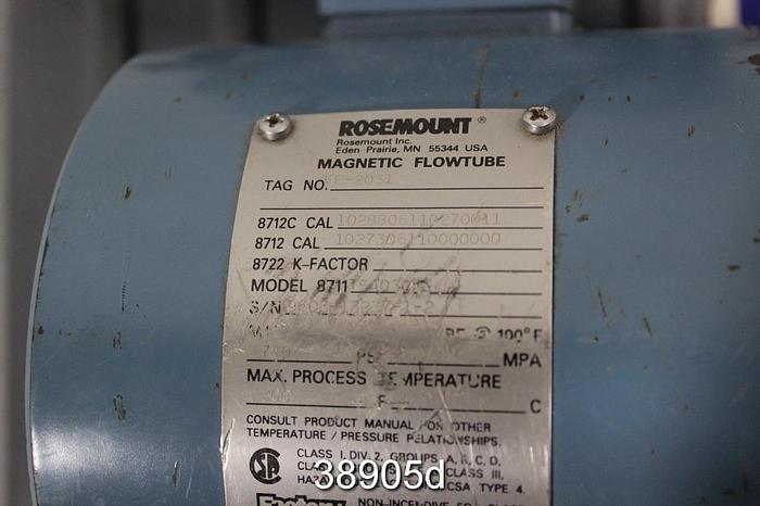 Used Rosemount 8711TSA0R1 3" Magnetic Flow Tube #38905