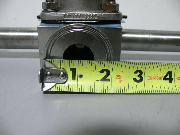 Used ITT Pure-Flo 1-316L-RA20MAX-CWP200 3-way 1" Diaphragm Valve