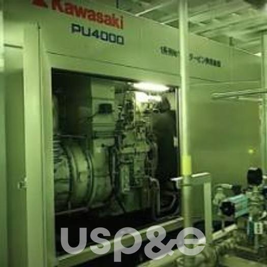 Used 3.2 MW 2008 Low Hour Used Kawasaki MIT-23 Natural Gas Turbine Power Plant