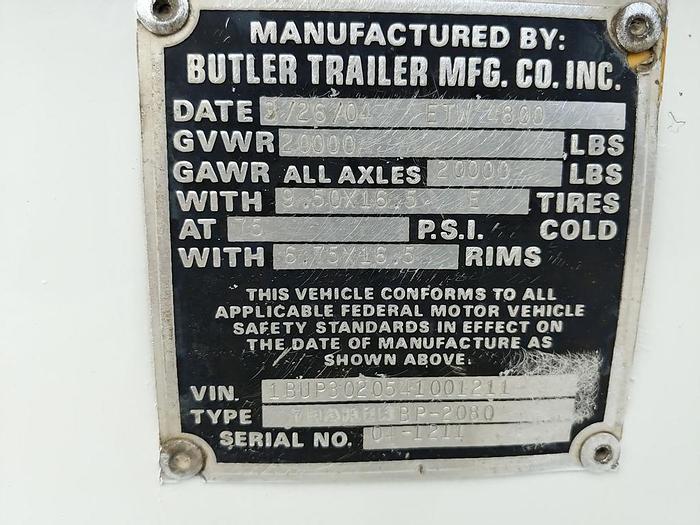 Used 2004 Butler BP-2080 TA EB Extendable Pole Trailer - H01211