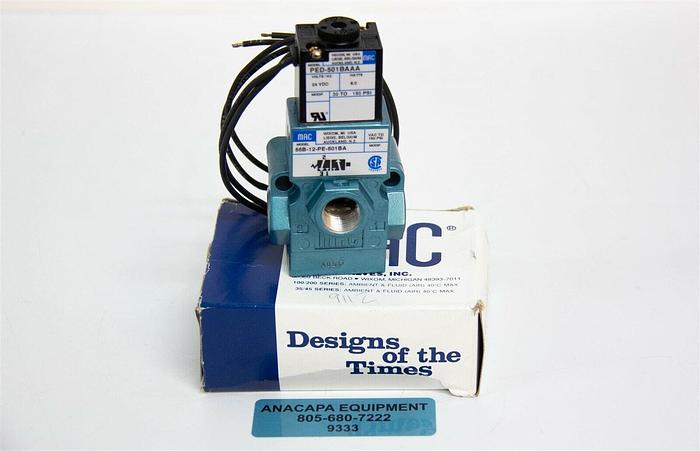 Used MAC Valve 55B-12-PE-501BA with PED-501BAAA. New (9333) K