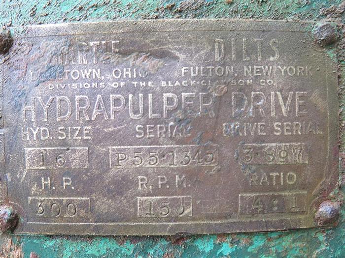 Used BLACK CLAWSON PULPER DRIVE SIZE 3 GEARBOX 4.0: 1 RATIO