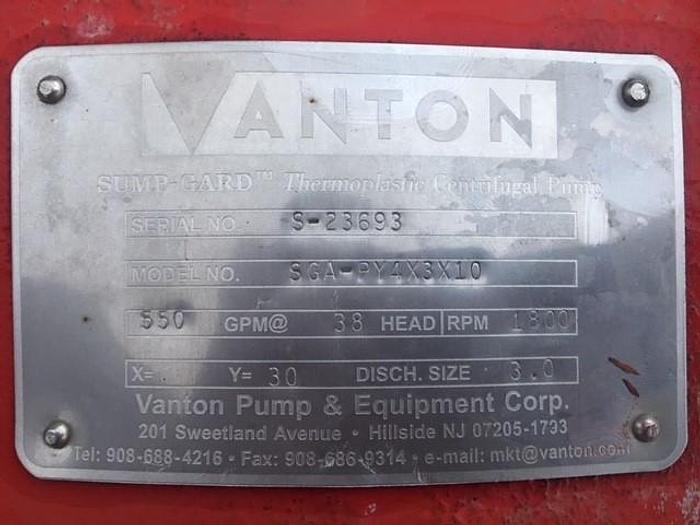 Used Pump, Sump, 20 HP, Vanton, 550 GPM, #A741725