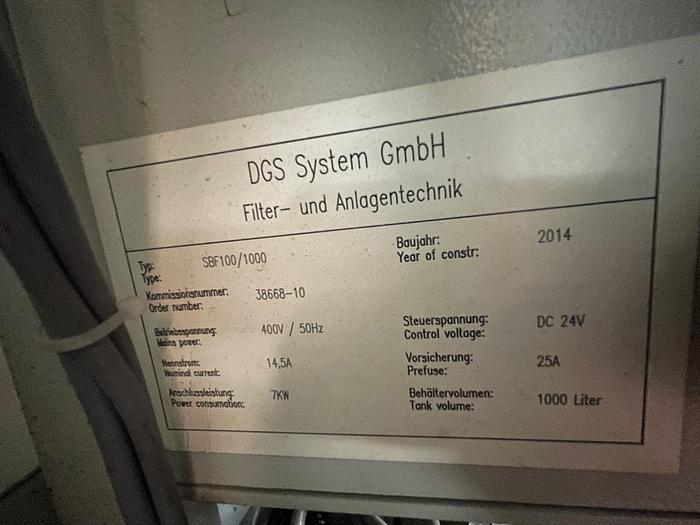 Gebraucht Bandfilteranlage für Bearbeitungszentrum oder Schleifmaschine  DGS System SBF100/1000