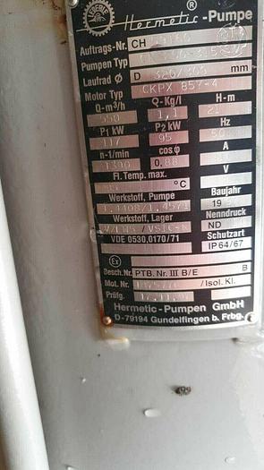 Cans motor pump hermetic CN 250-315, 550 m3 #2