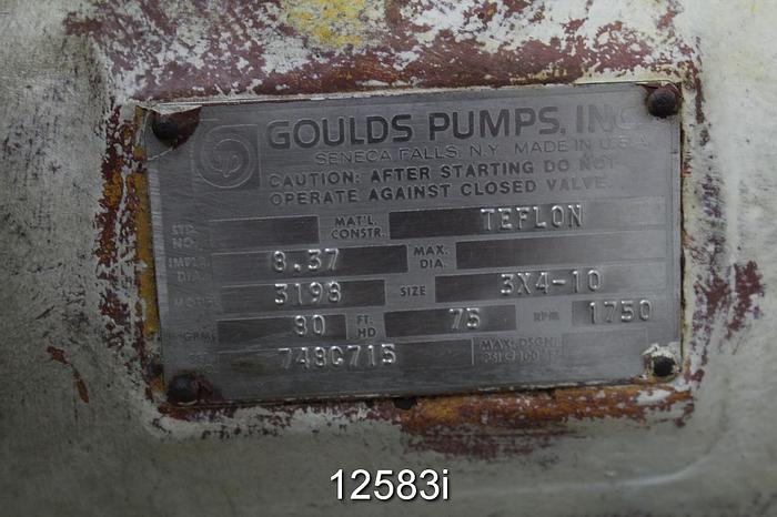 Used Goulds 3196 Pump, 3196Mt, 3X4X10, 8.37" Impeller Diameter, 80 Gpm, 70 Ft. Head #12583
