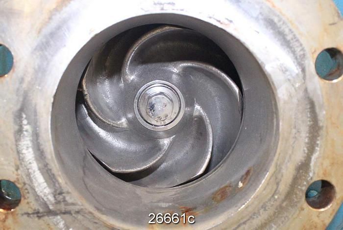 Used Goulds 3175 Goulds 3175, 4X6X18, 5 Vane Impeller, 16.12" Diameter Impeller, Stainless Steel Casing, Stainless Steel Impeller, Stainless Steel Stuffing Box, Stainless Steel Suction Side Plate, Mehcnical Seal #26661