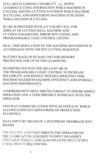 Used 1997 Selco WNT-200 Panel Saw