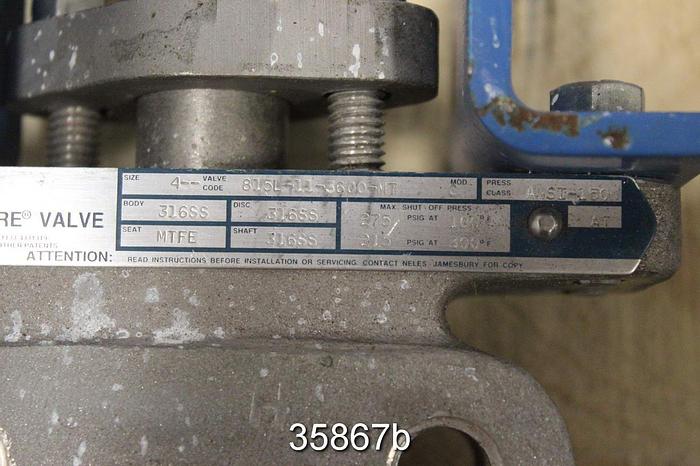 Used Neles Jamesbury 4" Air Operated Butterfly Valve, 815L-11-3600MT #35867