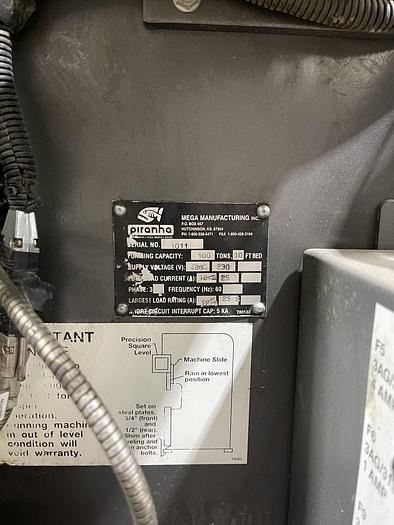 Used 2006 Piranha Pro 10' x 100 Ton Press Brake