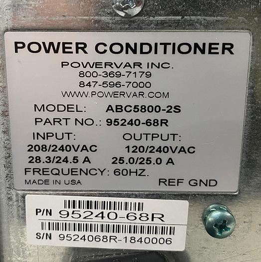 Used Ametek Powervar ABC5800-2s Single Phase Power Conditioner