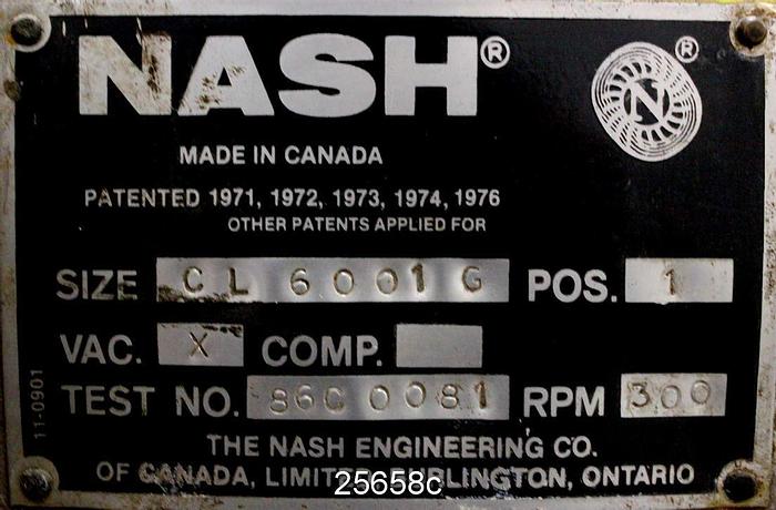Used Nash CL6001G Vacuum Pump, 6000 Cfm, 300 Rpm, (6:1 Gear Ratio) #25658