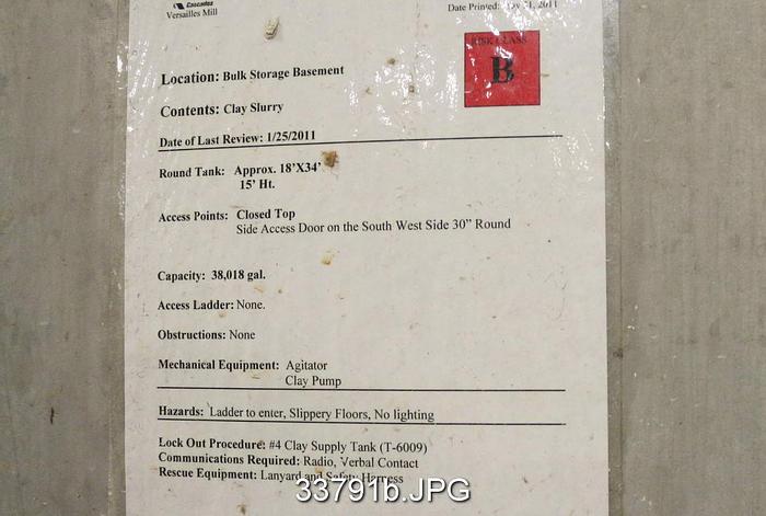 Used Stainless Steel Clay Slurry Tank, 18x34x15 #33791