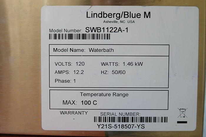 Used Thermo Electron Corporation Lindberg Blue M SWB1122A-1 Heated Water Bath 120V