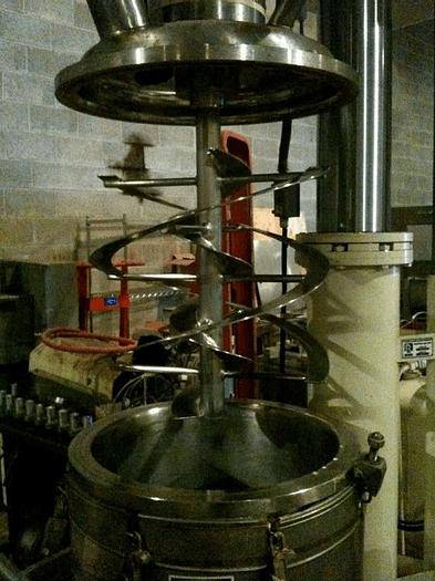 Used 40 GALLON ROSS DOUBLE HELICAL MIXER/REACTOR – S/S – 35 PSI – JACKETED