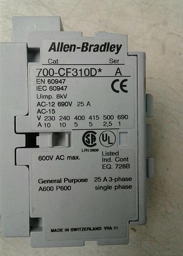 Used Allen-Bradley 700-CF310D Ser. A Relay