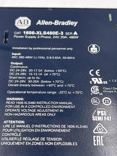 Used Allen-Bradley 1606-XLS480E-3 Ser A