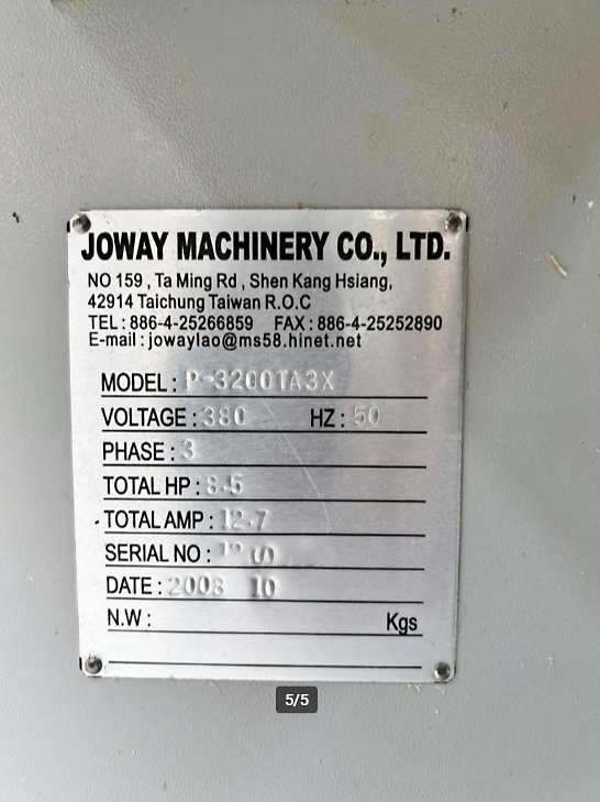 Used Joway P-3200TA 3X - Sliding Table Saw - 2008