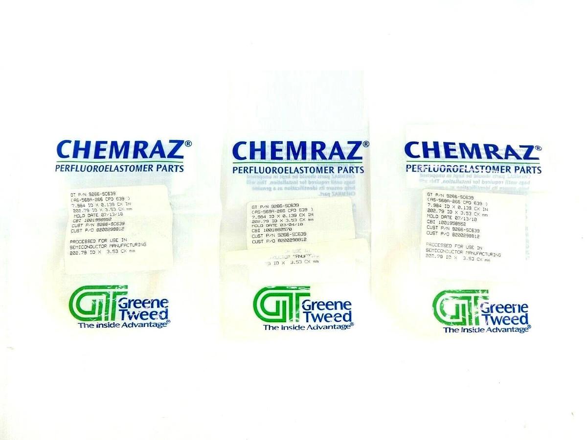 Greene Tweed 9266-SC639 O-Ring AS-568A-266 CPD 639 Lot of 3 New Surplus