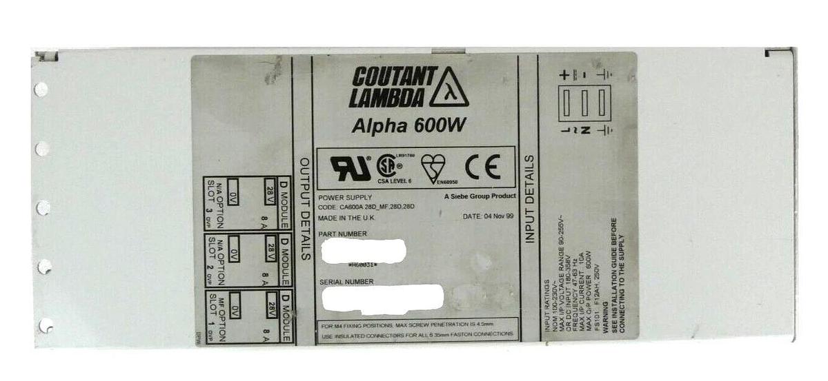Used TDK-Lambda H60031 Power Supply Module Alpha 600W Working Spare Surplus