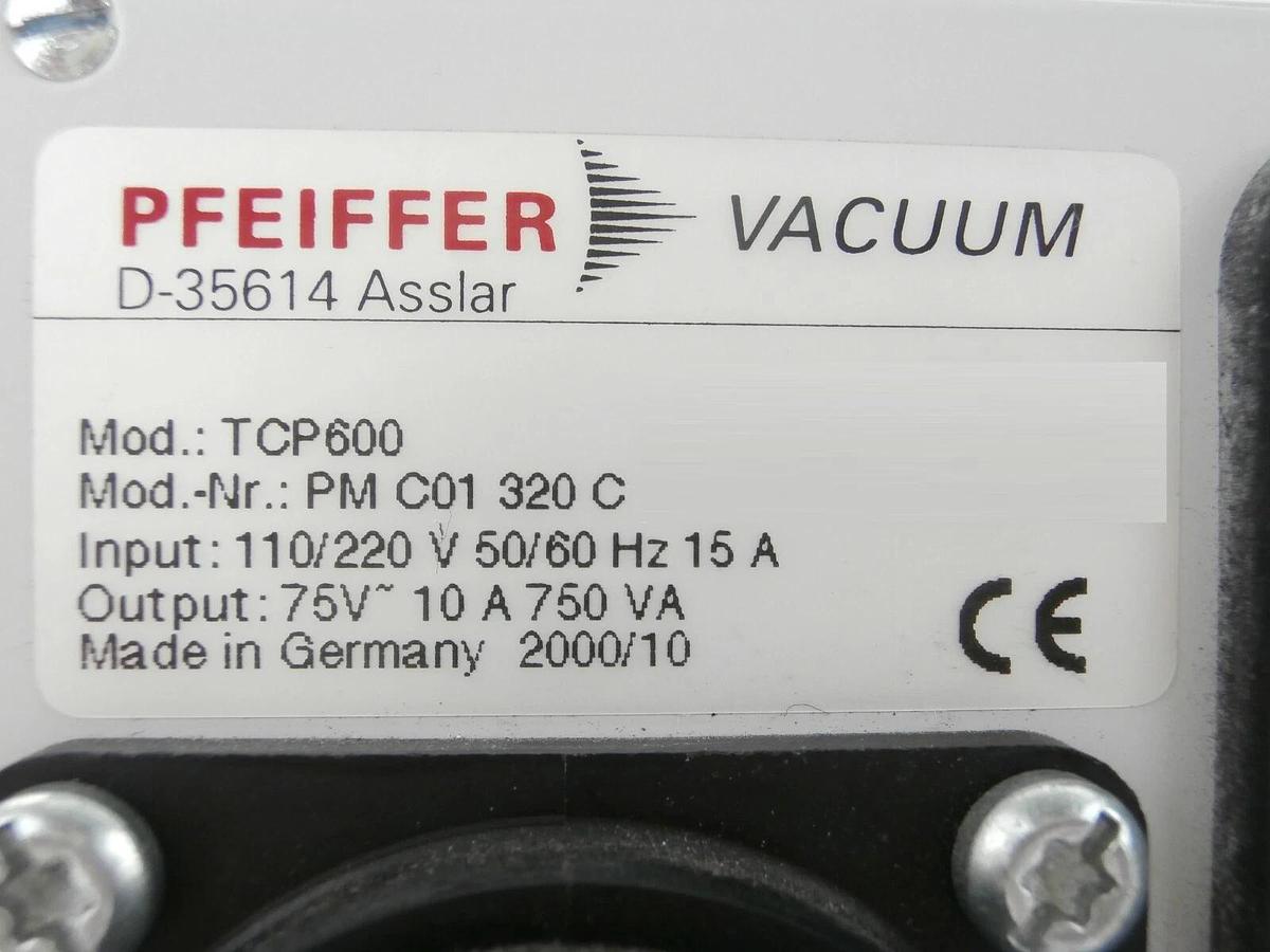 Used TCP600 Pfeiffer PM C01 320 C Turbomolecular Pump Controller Turbo Tested Working