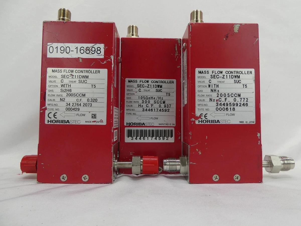 Used Horiba STEC SEC-Z11DWM, SEC-Z12DWM Mass Flow Controller MFC N2 Reseller Lot of 7