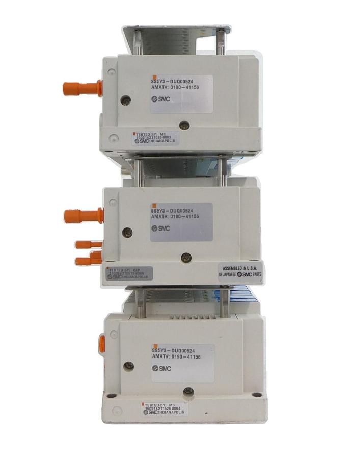 Used SMC SS5Y3-DUQ00524 16-Port Ethercat Pneumatic Manifold AMAT Lot of 3 Working
