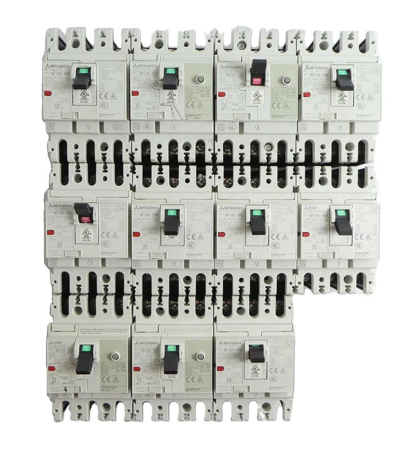 Used Mitsubishi NF100-SRU NV100-SRU Circuit Breaker Reseller Lot of 11 Working