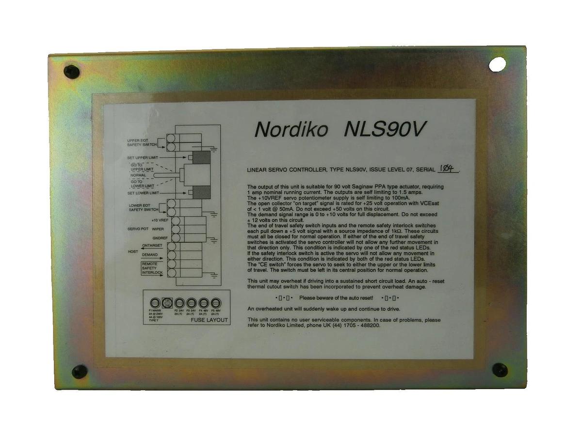 Used Nordiko NLS90V Linear Servo Controller 9550 Shield Metal Film PVD System Used