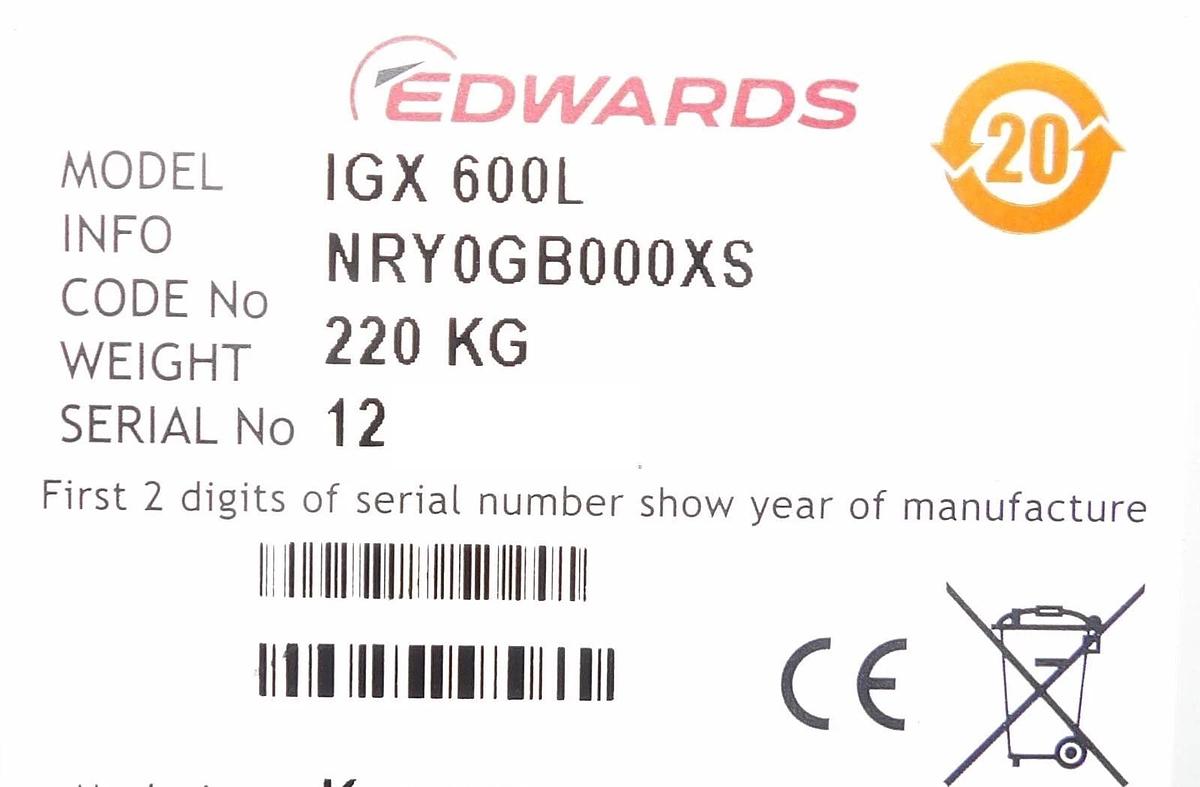 Refurbished iGX600L Edwards NRY0GB000 Vacuum Pump IGX 600L OEM Manufacturer Refurbished