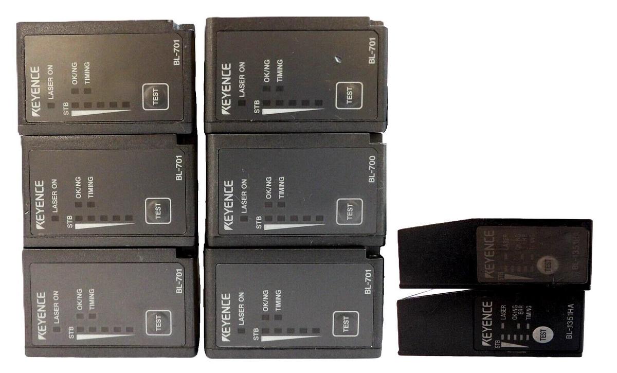 Used Keyence BL-701 BL-1351HA Barcode Laser Scanner Reseller Lot of 8 Working Surplus