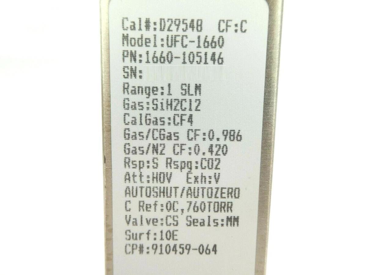 Used UNIT Instruments UFC-1660 Mass Flow Controller MFC 1 SLM SiH2Cl2 1660-105416