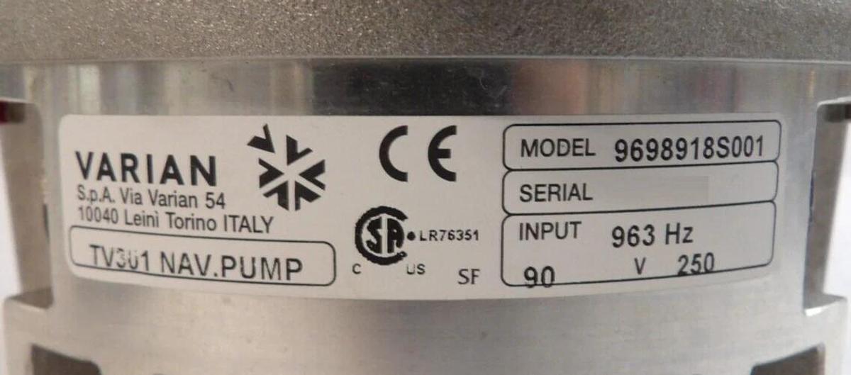 Used TV-301 NAV Navigator Varian 9698918S001 Turbomolecular Pump Turbo Working