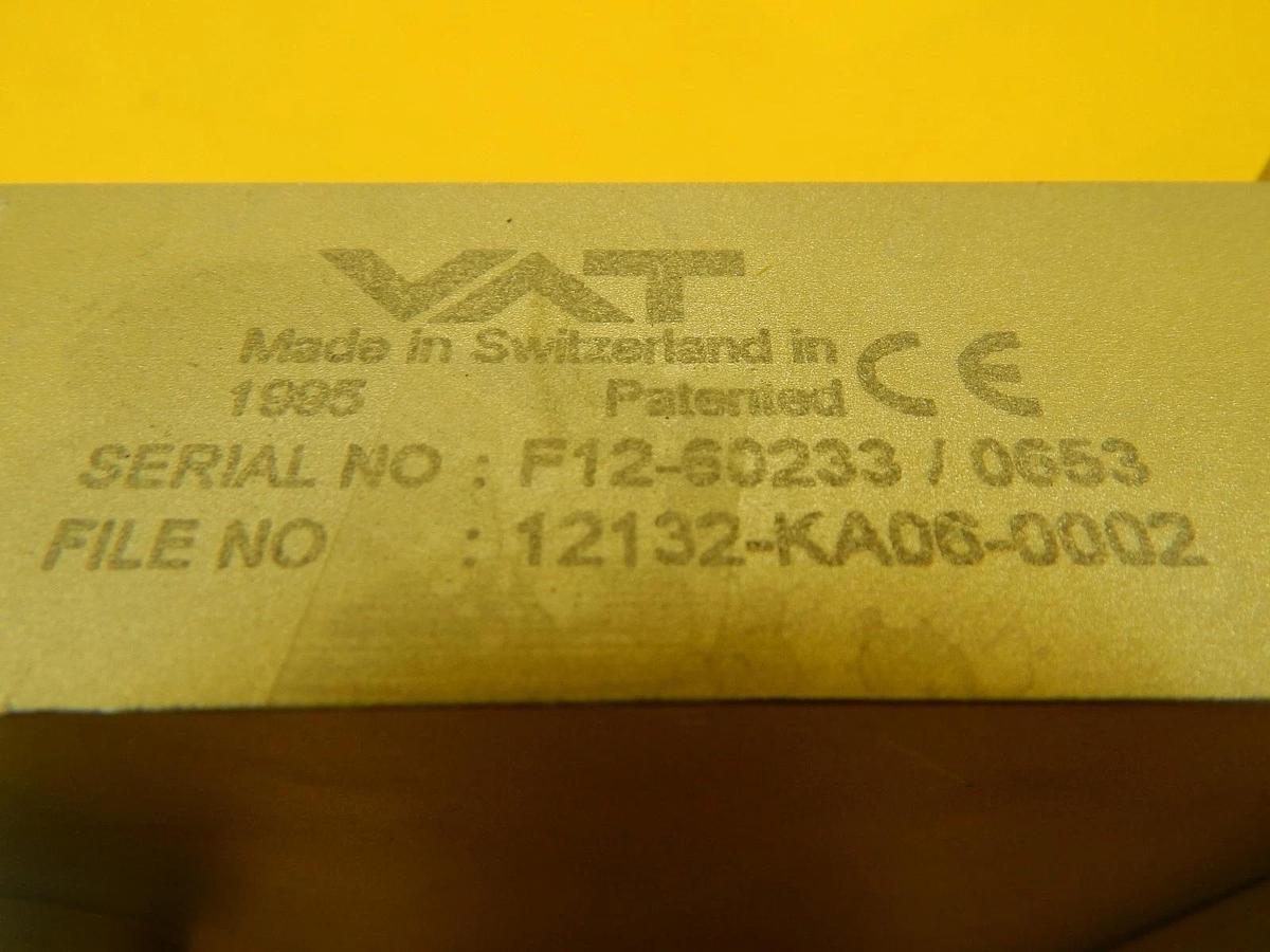 Used VAT F12-60233 Manually Operated Vacuum Gate Valve Used Working