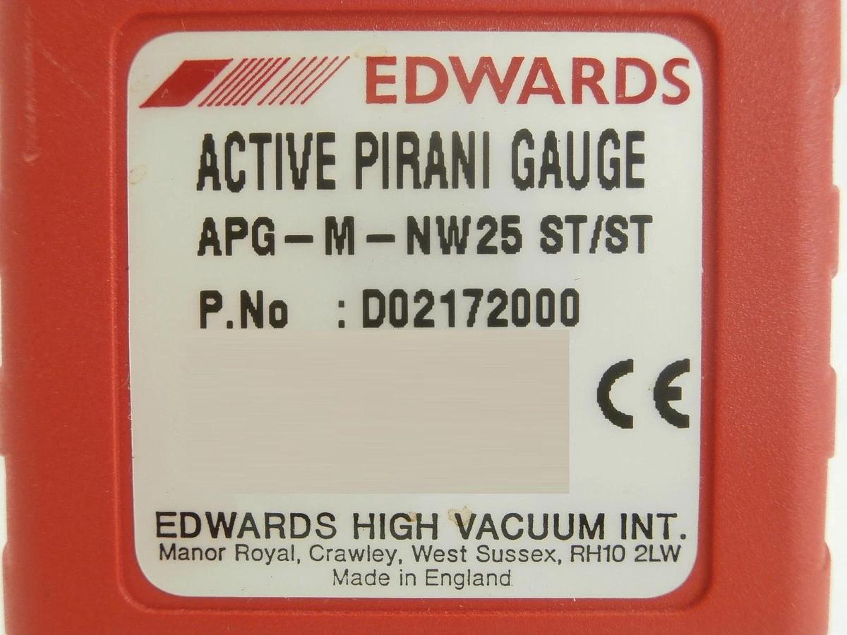Used Edwards D02172000 Active Pirani Vacuum Gauge APG-M-NW25 ST/ST Used