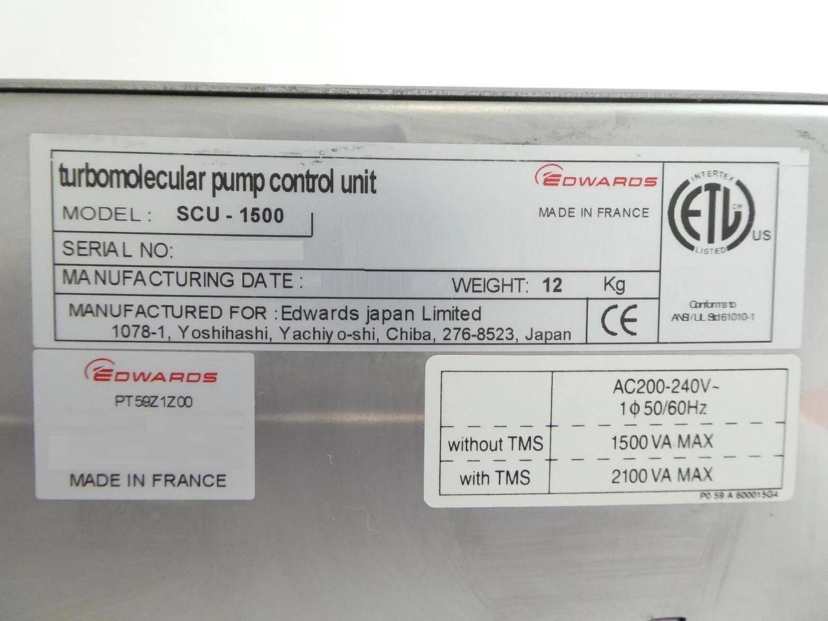 Used SCU-1500 Edwards PT59-Z1-Z00 Turbomolecular Pump Controller Turbo Working