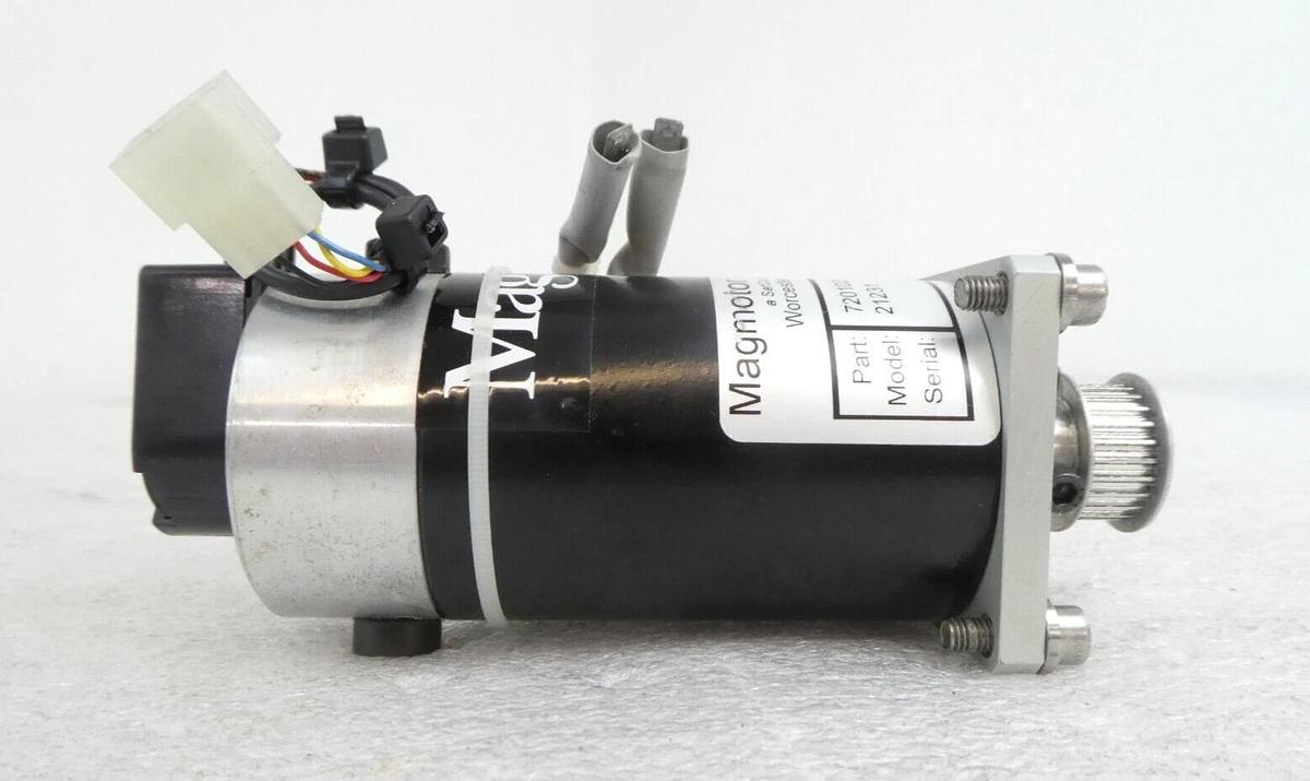 Used Magmotor Technologies 720102811 Automation Servo Motor 21231 HEDS-5500 Working