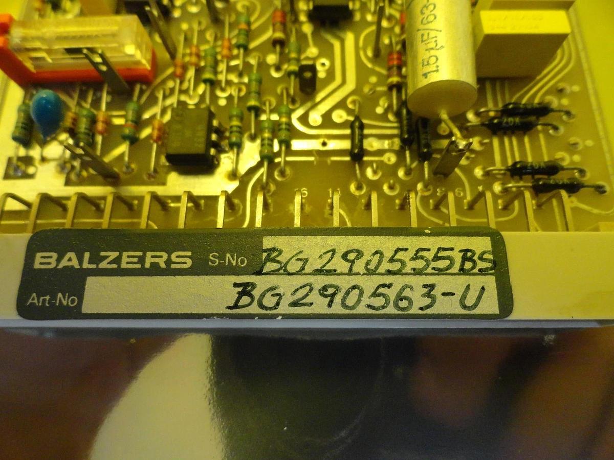 Used Balzers BG 290 563 U Potentiometer Switch PCB Card BG290563-U Used Working