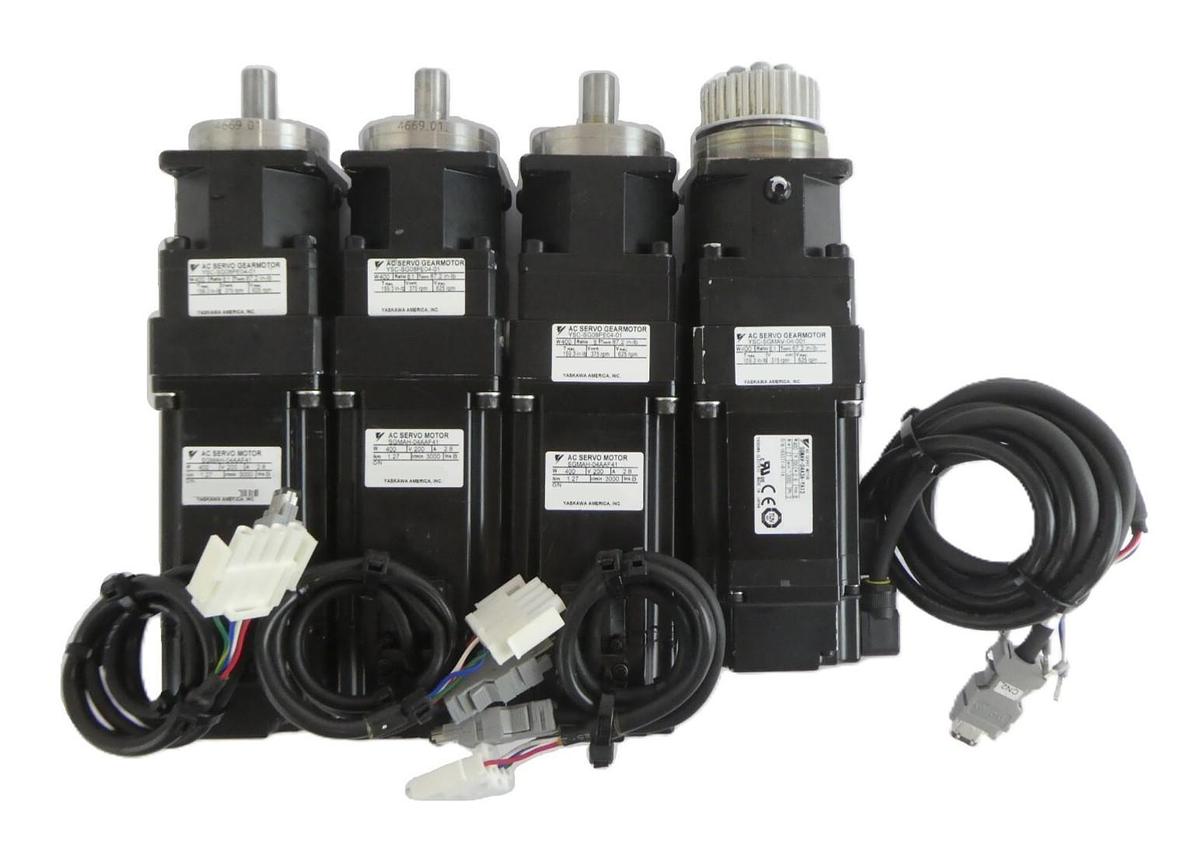 Used Yaskawa SGMAH-04AAF41 YSC-SGMAV-04-001 Servo Motor Lot of 4 Working Surplus